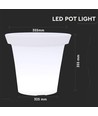 36cm LED bloempot met RGBW - Ø35,5 x 32,5 cm, oplaadbaar, incl. afstandsbediening, witte behuizing