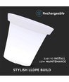 36cm LED bloempot met RGBW - Ø35,5 x 32,5 cm, oplaadbaar, incl. afstandsbediening, witte behuizing