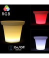 36cm LED bloempot met RGBW - Ø35,5 x 32,5 cm, oplaadbaar, incl. afstandsbediening, witte behuizing