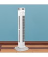55W LED Tower Fan, 36" - Wit, 3 snelheden, afstandsbediening, timer, oscillatie, temperatuurdisplay