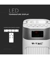 55W LED Tower Fan, 36" - Wit, 3 snelheden, afstandsbediening, timer, oscillatie, temperatuurdisplay