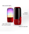 6W draagbare Bluetooth speaker met LED licht - Rood, 1800mAh batterij, USB/TF/AUX, 5V DC