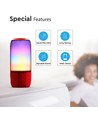 6W draagbare Bluetooth speaker met LED licht - Rood, 1800mAh batterij, USB/TF/AUX, 5V DC