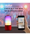 6W draagbare Bluetooth speaker met LED licht - Rood, 1800mAh batterij, USB/TF/AUX, 5V DC