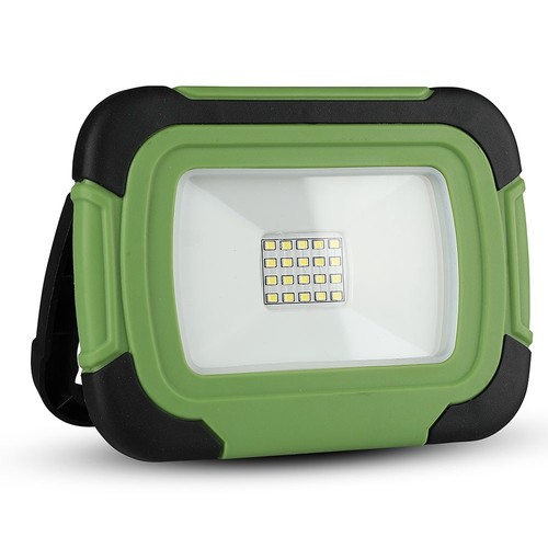10W oplaadbare LED breedstraler - Samsung LED chip, IP44, SOS flash, USB output, groen/zwart