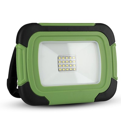 10W oplaadbare LED breedstraler - Samsung LED chip, IP44, SOS flash, USB output, groen/zwart