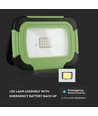 10W oplaadbare LED breedstraler - Samsung LED chip, IP44, SOS flash, USB output, groen/zwart
