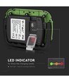 10W oplaadbare LED breedstraler - Samsung LED chip, IP44, SOS flash, USB output, groen/zwart