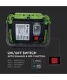 10W oplaadbare LED breedstraler - Samsung LED chip, IP44, SOS flash, USB output, groen/zwart