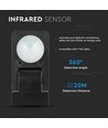 Infrarood bewegingssensor, zwart - 360°, IP65, bereik tot 20m, max 1000W LED