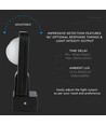 Infrarood bewegingssensor, zwart - 360°, IP65, bereik tot 20m, max 1000W LED