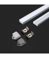 2m aluminium profiel montageset - Inclusief montageclips, afdekking en eindkappen, 15,55x5,9mm