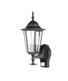 E27 Wandlamp m. sensor - IP44 buiten, zwart, zonder lichtbron