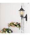 E27 Wandlamp m. sensor - IP44 buiten, zwart, zonder lichtbron