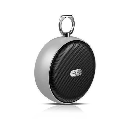 Draagbare Bluetooth speaker met haak - TWS, 800mAh batterij, ingebouwde microfoon, grijs