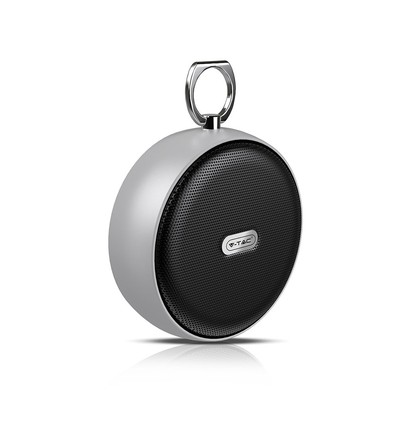 Draagbare Bluetooth speaker met haak - TWS, 800mAh batterij, ingebouwde microfoon, grijs