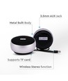 Draagbare Bluetooth speaker met haak - TWS, 800mAh batterij, ingebouwde microfoon, grijs