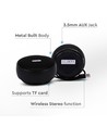 Draagbare Bluetooth speaker, 2x3W - Zwart, TWS, ingebouwde microfoon, AUX, TF kaart, RGB licht