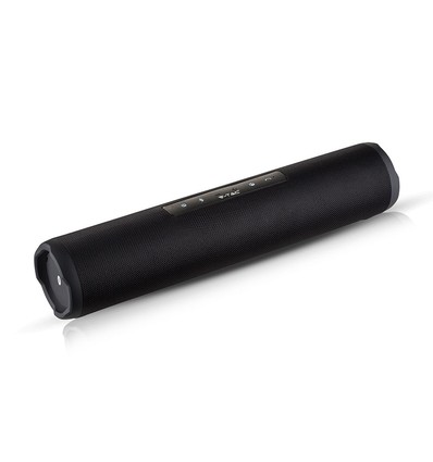 Draagbare Bluetooth speaker met stofontwerp - 2x3W, zwart, FM radio, USB/TF, TWS, oplaadbaar, 39,4cm lang