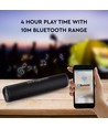 Draagbare Bluetooth speaker met stofontwerp - 2x3W, zwart, FM radio, USB/TF, TWS, oplaadbaar, 39,4cm lang