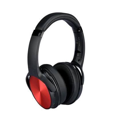 Bluetooth draadloze hoofdtelefoon, rood - Tot 12 uur speeltijd, 500mAh batterij, incl. tas
