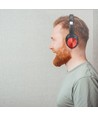 Bluetooth draadloze hoofdtelefoon, rood - Tot 12 uur speeltijd, 500mAh batterij, incl. tas