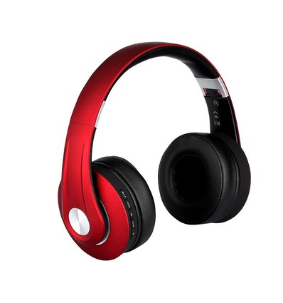 Bluetooth draadloze hoofdtelefoon - Rood, tot 12 uur speeltijd, Micro SD en AUX ingang
