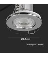 5W Ø8,15cm LED inbouwspot - Brandvertragend, Samsung LED chip, IP65, dimbaar, Gat: Ø5,7 cm, Afm: Ø8,15 cm