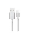 1m Micro USB Kabel - Gevlochten Nylon, Zilver, Platinum Serie