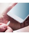 1m Micro USB Kabel - Gevlochten Nylon, Zilver, Platinum Serie