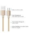 MicroUSB 1m stoffen kabel - Goud, microUSB naar USB-A
