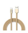 MicroUSB-kabel 1m messingkleurig - Katoen, MicroUSB naar USB-A