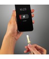 1m Type-C USB kabel in goud - Ruby Series, katoen gevlochten, USB-C naar USB-A