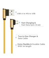 1m Micro USB kabel L-Type, Goud - 2.4A, Diamond Series, geweven katoen
