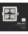 16W vierkante LED inbouwspot, RA90 - Samsung LED chip, Gat: 8,5 x 8,5 cm, Afm: 9,3 x 9,3 cm