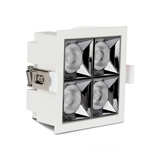16W vierkante LED inbouwspot - Samsung LED chip, 38°, witte rand, koud wit