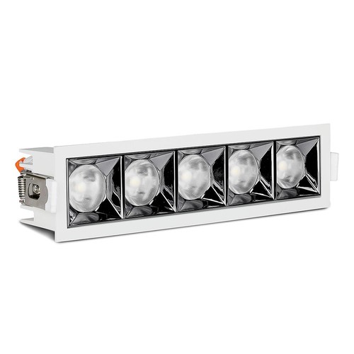 20W rechthoekige LED inbouwspot, RA90 - Samsung LED chip, wit, gat: 200x45 mm, 5700K