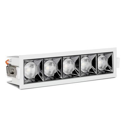 20W rechthoekige LED inbouwspot, RA90 - Samsung LED chip, wit, gat: 200x45 mm, 5700K