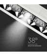 20W rechthoekige LED inbouwspot, RA90 - Samsung LED chip, wit, gat: 200x45 mm, 5700K