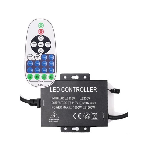 RF draadloze timer + dimmer met afstandsbediening - Inclusief eindkap, voor 230V D16 Neonflex, geheugenfunctie, max. 200 m