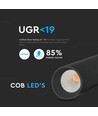 15W magnetische pendel railspot, 24V - 4000K, IP20, zwart, 36 graden, magnetische lineaire pendel