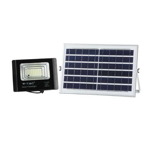 25W Solara LED breedstraler met zonne-energie - 550lm, IP65, zwart, incl. afstandsbediening en zonnepaneel
