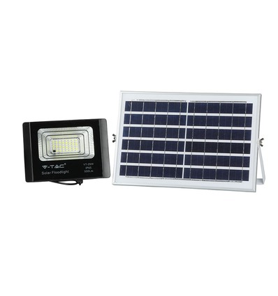 25W Solara LED breedstraler met zonne-energie - 550lm, IP65, zwart, incl. afstandsbediening en zonnepaneel