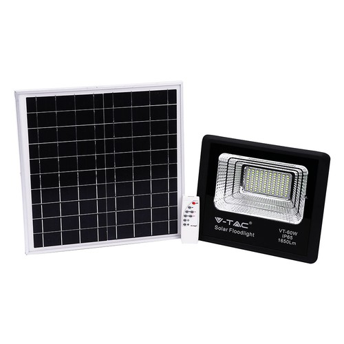 20W zonne-energie LED breedstraler - 1650lm, IP65, 6000K, zwart, incl. zonnepaneel en afstandsbediening