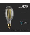 E27 24W LED ED120 filament lamp - 160lm/W, 4000lm, helder glas, 6400K, Ø12cm, hoogte 30cm