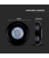 360° PIR infrarood plafondsensor - Zwart, opbouw, max 200W LED, IP20, bereik 8m