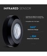 360° PIR infrarood plafondsensor - Zwart, opbouw, max 200W LED, IP20, bereik 8m