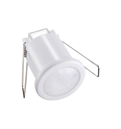 PIR plafondsensor voor inbouw, 360° - Wit, 400W LED, 8m bereik, IP20