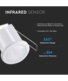 PIR plafondsensor voor inbouw, 360° - Wit, 400W LED, 8m bereik, IP20