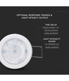 PIR plafondsensor voor inbouw, 360° - Wit, 400W LED, 8m bereik, IP20